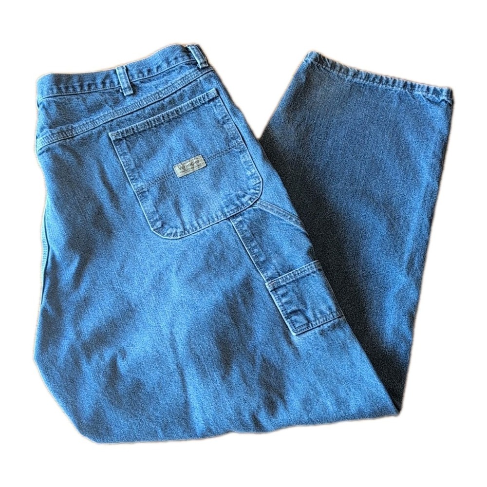 Wrangler Carpenter Jeans Mens 42x32 Blue Baggy Skater Workwear‎ Utility GUC